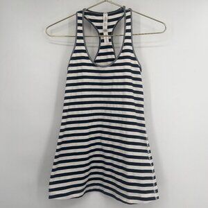 Lululemon Black & White Stripe Racerback Tank Top Size 8
